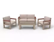 Комплект Медисон WOOD диван, 2 кресла и стол №1 3