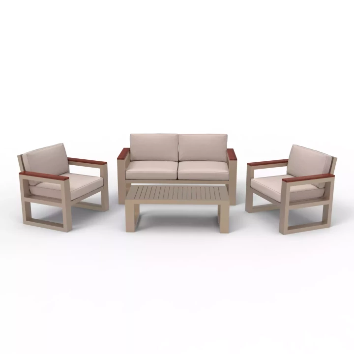 Комплект Медисон WOOD диван, 2 кресла и стол №1