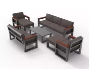 Комплект Медисон WOOD 2 дивана, 2 кресла и стол №1 1