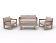 Комплект Медисон WOOD диван, 2 кресла и стол №1 1