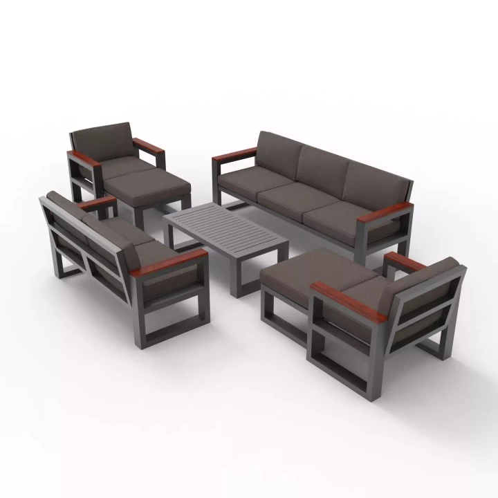 Комплект Медисон WOOD 2 дивана, 2 кресла и стол №1